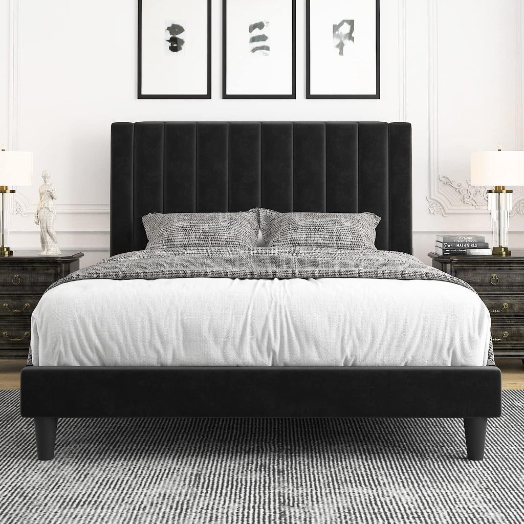 Allewie Queen Tufted Headboard Bed