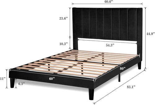 Allewie Queen Tufted Headboard Bed