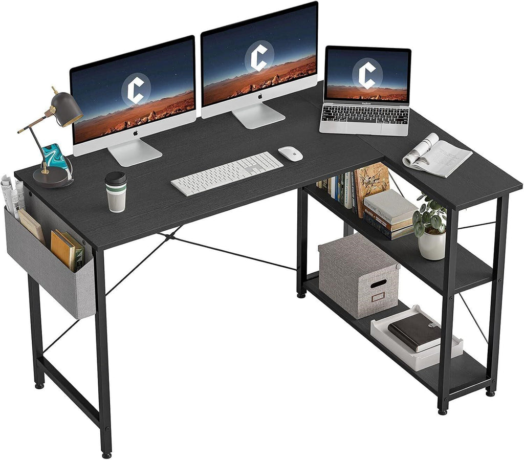 CubiCubi L Shaped Desk 40" Corner Desk, Black