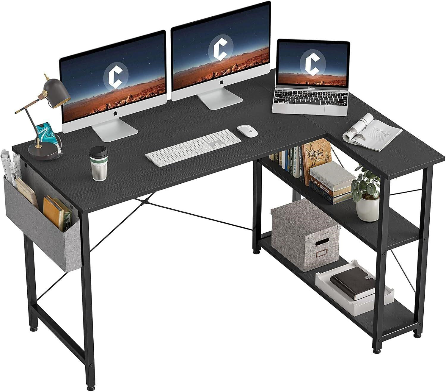 CubiCubi L Shaped Desk 40" Corner Desk, Black