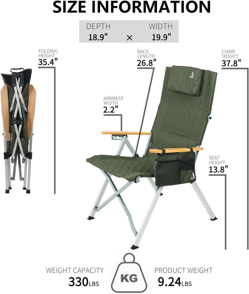 Reclining Camping Chair, Folding Lawn Chairs