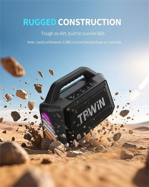Bluetooth Speaker - 80W Loud Rugged Outdoor Speake