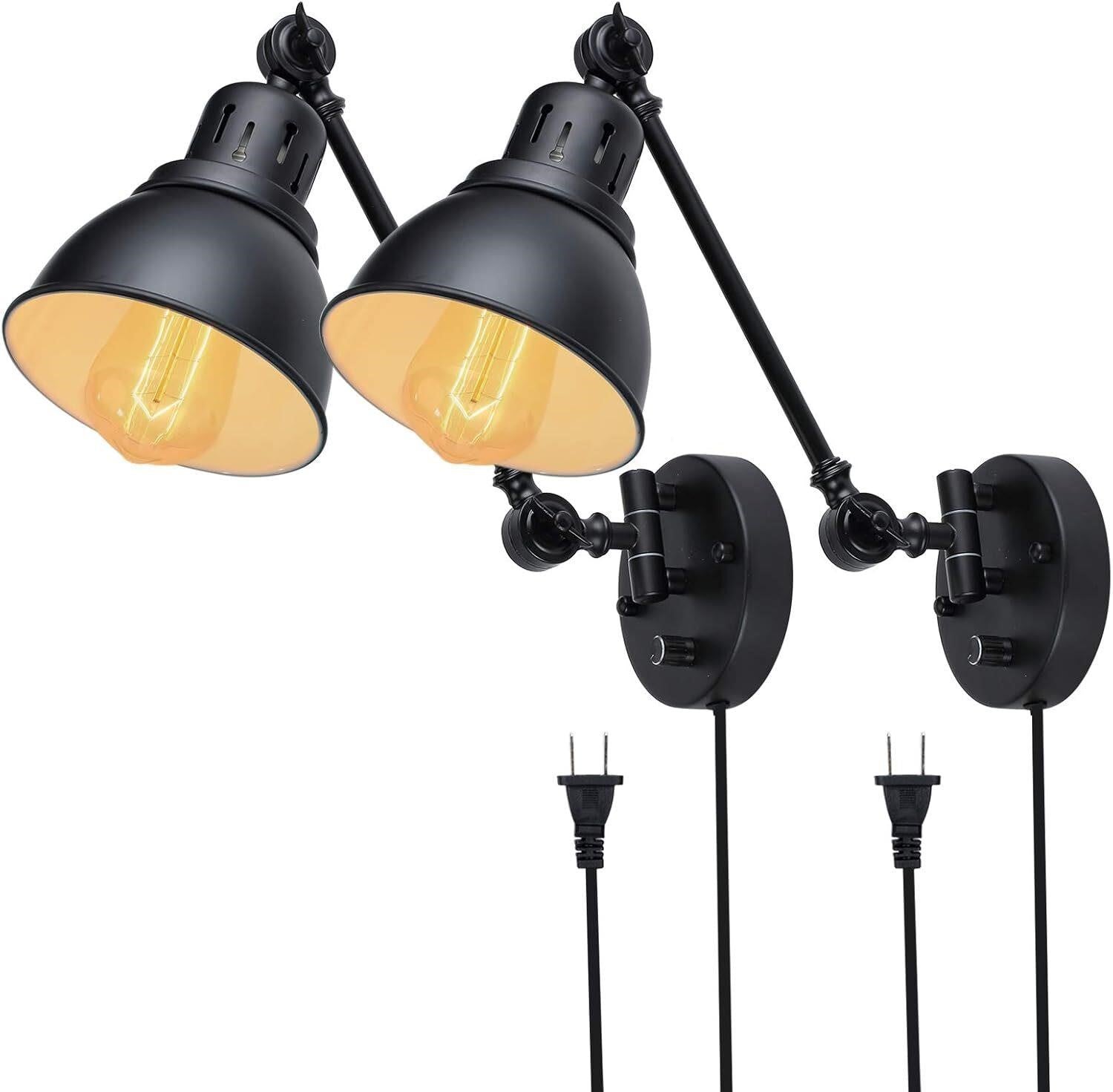 Plug-in Wall Sconce Lights, Dimmable